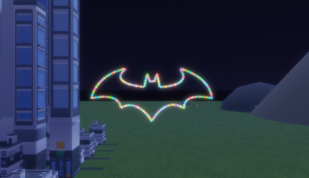 39 drones forming a Batman logo using image-to-formation detection